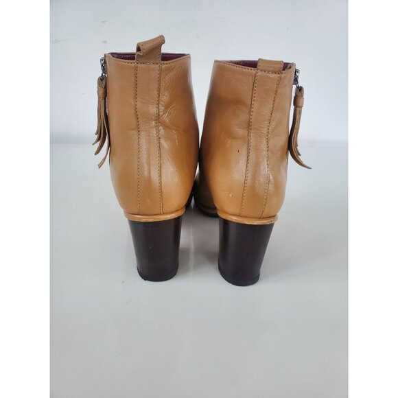 Opening Ceremony Leather Ankle Boots Caramel Brown Bootie Size 37.5 US 6.5 Shoes - Picture 13 of 15